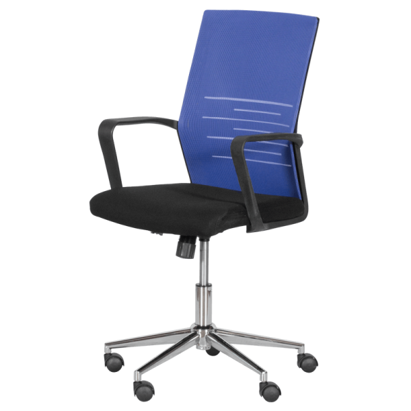 Работен офис стол Carmen 7041-1- черен - син