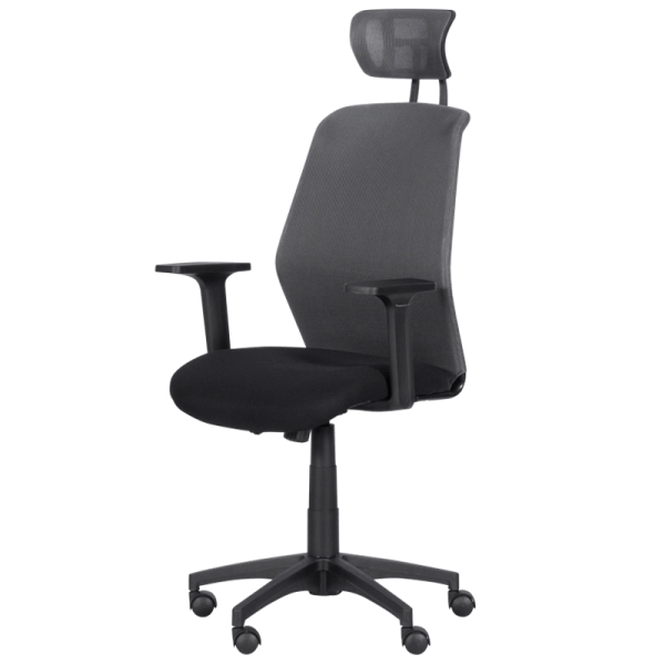 Президентски офис стол Carmen 7535 - тъмносив - черен