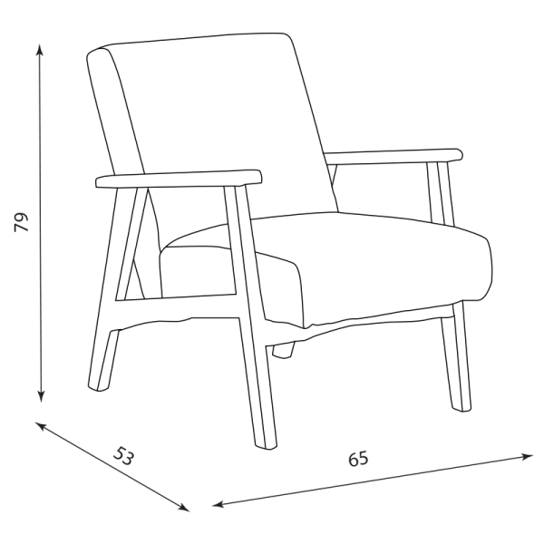 Кресло PAUL - орех - син