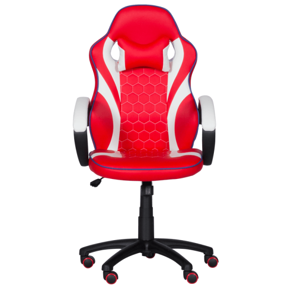 Геймърски стол с футболни мотиви Carmen 6300 - червено-бял