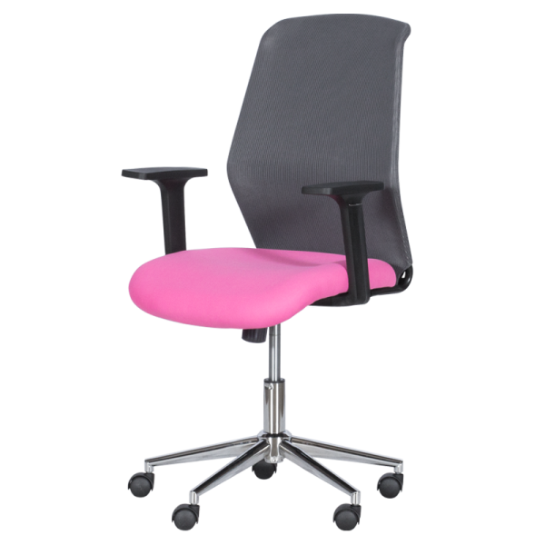 Работен офис стол Carmen 7047-1 - сив-розов