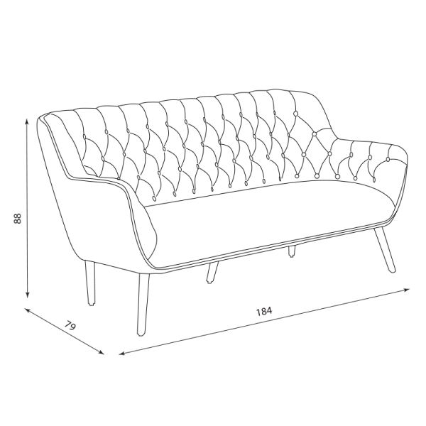 Триместно канапе BERGEN - сив HE