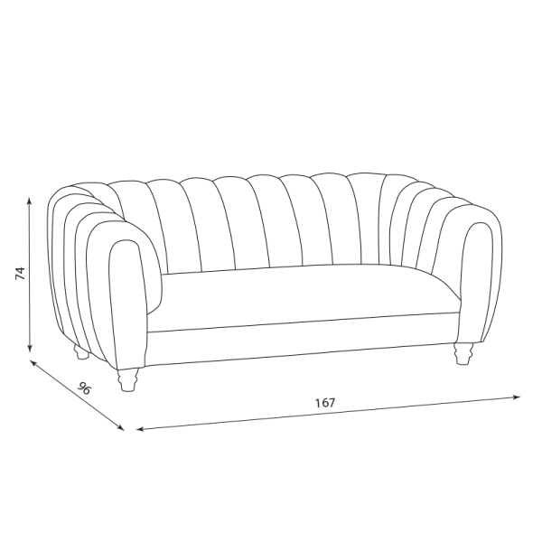 Двуместно канапе KORI - сив V
