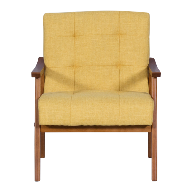 Кресло LEO - орех - жълт