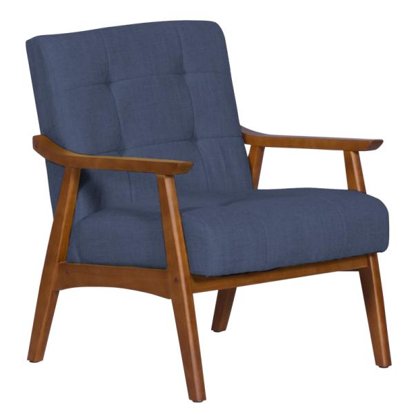 Кресло LEO - орех - син