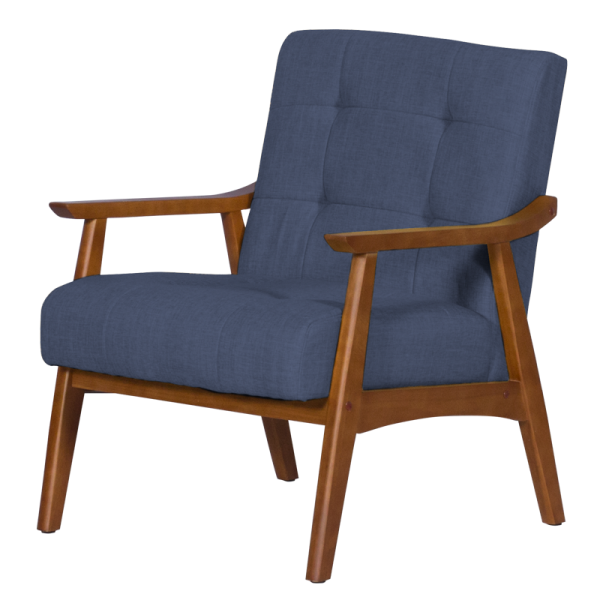 Кресло LEO - орех - син