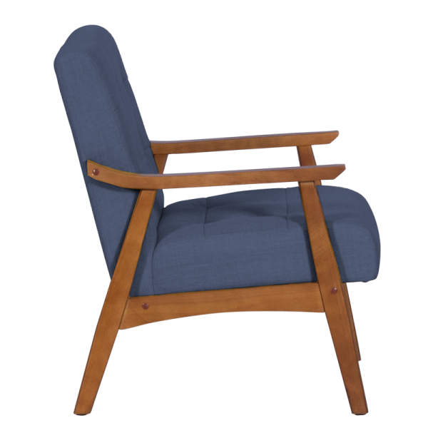 Кресло LEO - орех - син