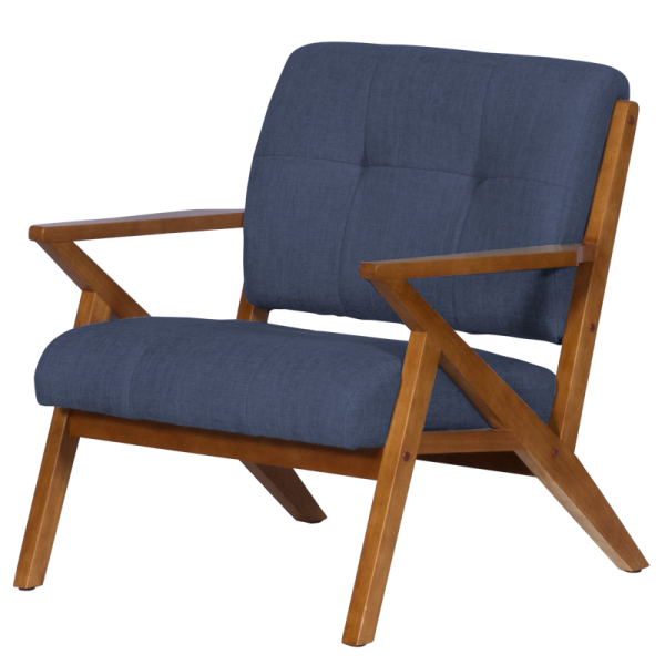 Кресло LUCAS - орех - син