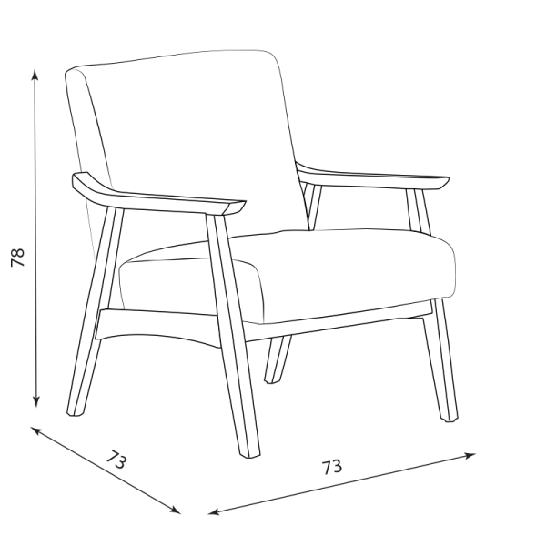 Кресло LUCAS - орех - син