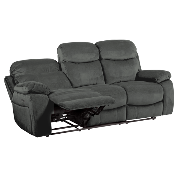 Диван - тройка с електрически релакс механизъм SELENA LUX - тъмносив 457