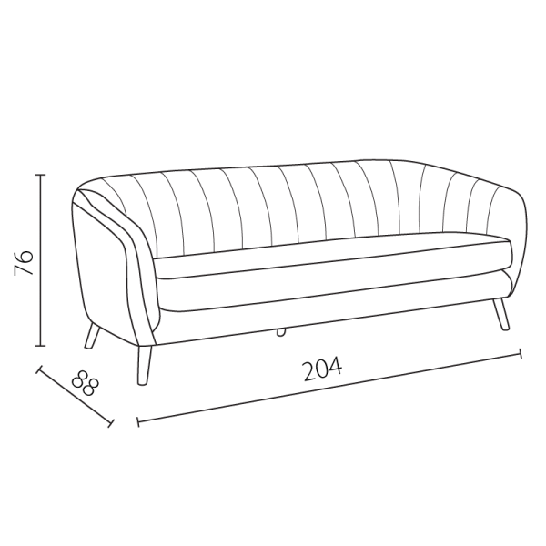 Триместно канапе GRETA - оранжев PO