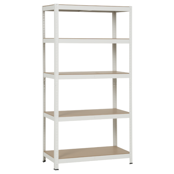 Метален стелаж Carmen CR-1016 - 180х90х45 см, до 250 кг на рафт - бял