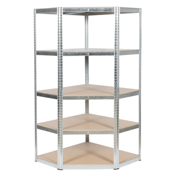 Ъглов метален стелаж Carmen CR-1019 - 180x90x45 см, до 275 кг на рафт - цинк