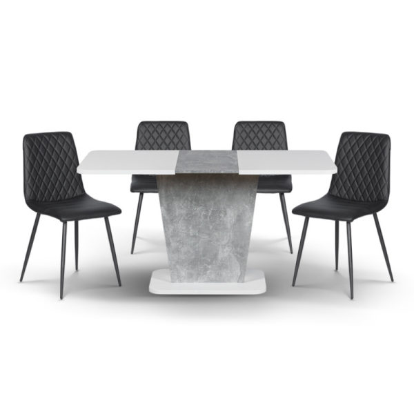 Трапезен стол MONZA еко кожа - черен