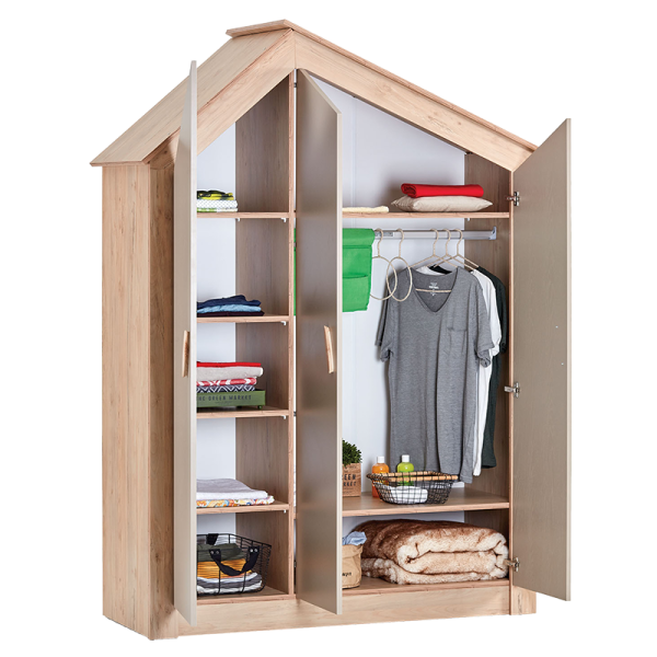 Трикрилен детски гардероб MY HOUSE