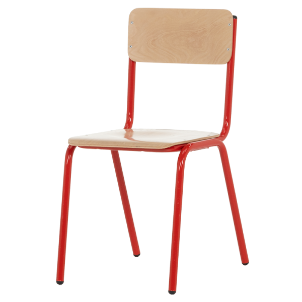 Посетителски стол TASK H - бук-червен