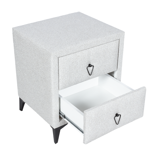 Нощно шкафче за спалня KOLAJEN LINEN - сив 02