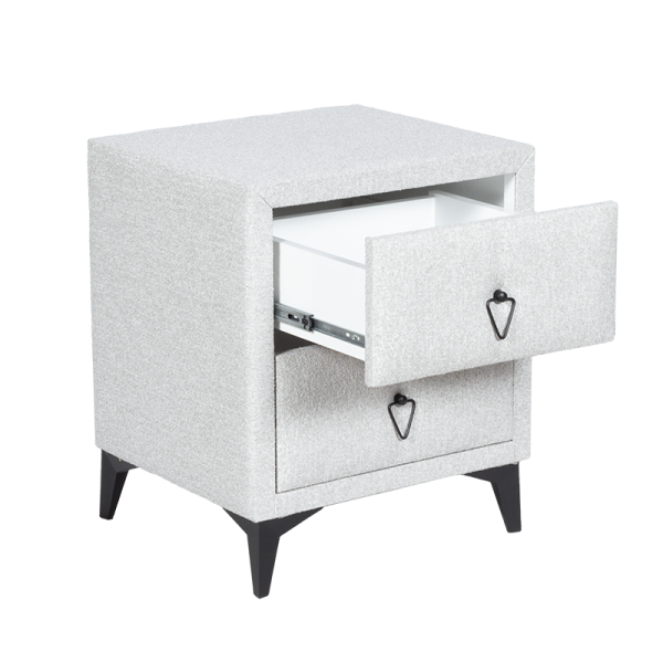 Нощно шкафче за спалня KOLAJEN LINEN - сив 02