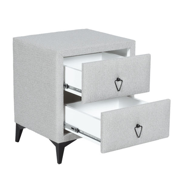 Нощно шкафче за спалня KOLAJEN LINEN - сив 02