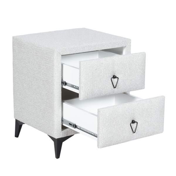 Нощно шкафче за спалня KOLAJEN LINEN - сив 02