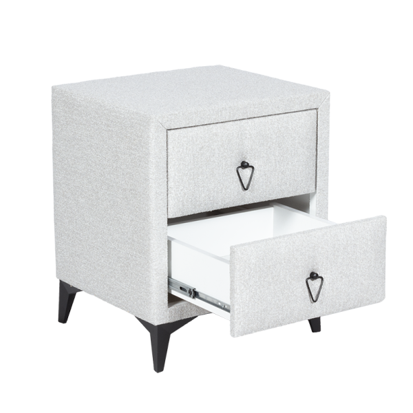 Нощно шкафче за спалня KOLAJEN LINEN - сив 02