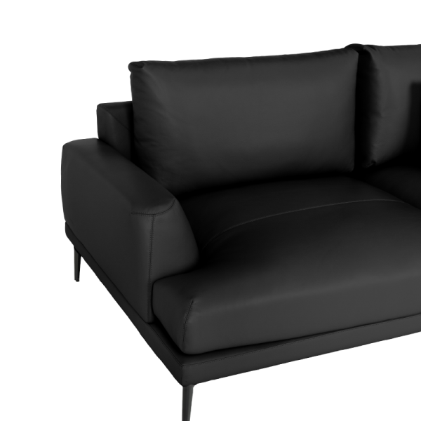 Кожен диван - тройка GRASTEN LUX  - черен