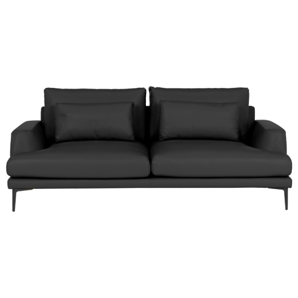 Кожен диван - тройка GRASTEN LUX  - черен