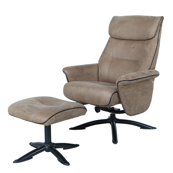 Кресло с табуретка EMA - кафяво