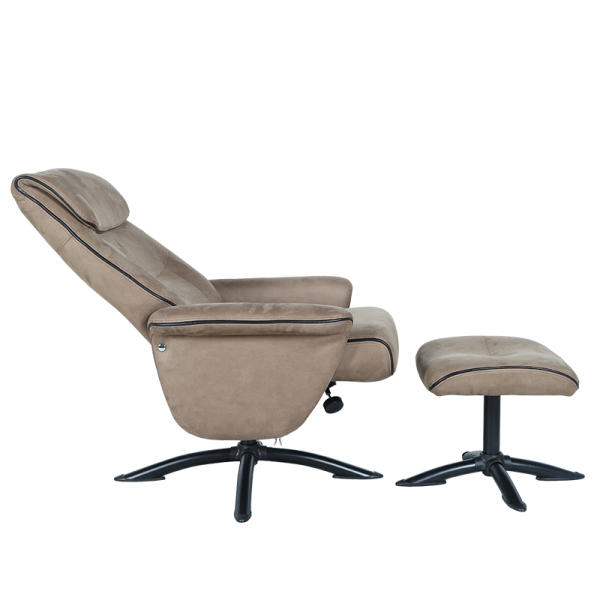 Кресло с табуретка EMA - кафяво