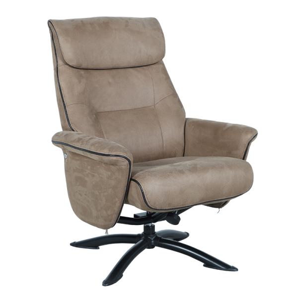 Кресло с табуретка EMA - кафяво