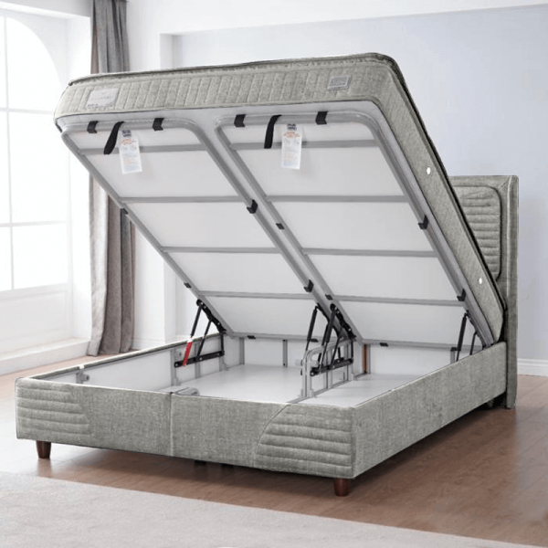 Тапицирана спалня с матрак STRESS ZERO 180 x 200 - крем 02