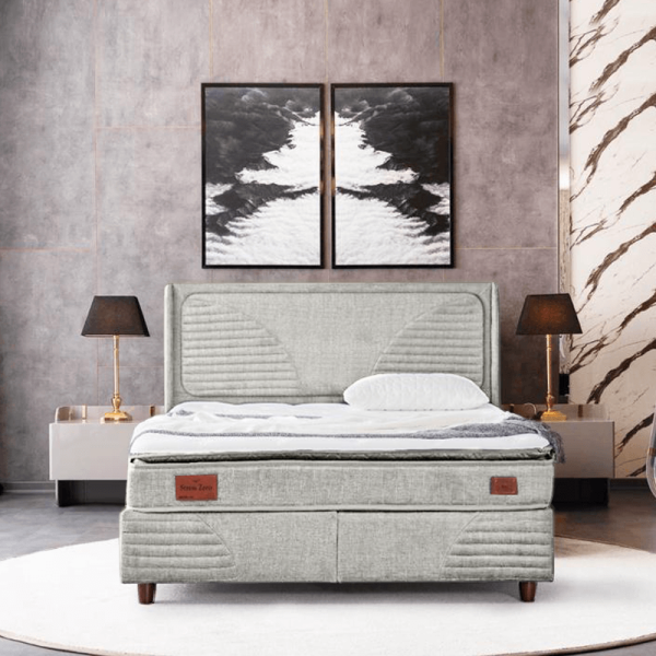 Тапицирана спалня с матрак STRESS ZERO 180 x 200 - крем 02