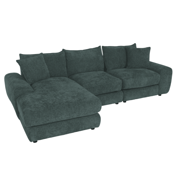 Ъглов диван INONGO ляв - аквамарин