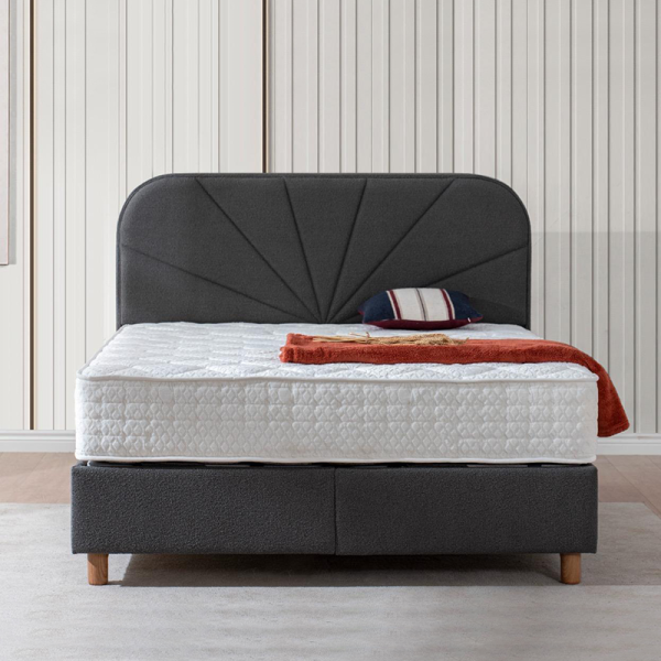 Тапицирана спалня с матрак DELUX PREMIUM 160 x 200 - антрацит