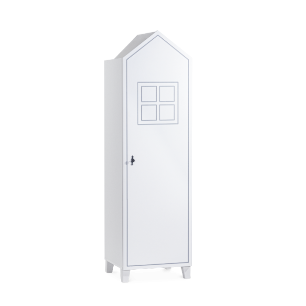 Еднокрилен гардероб MIAMI - бял