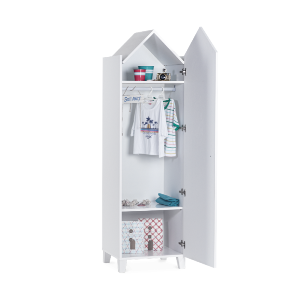 Еднокрилен гардероб MIAMI - бял