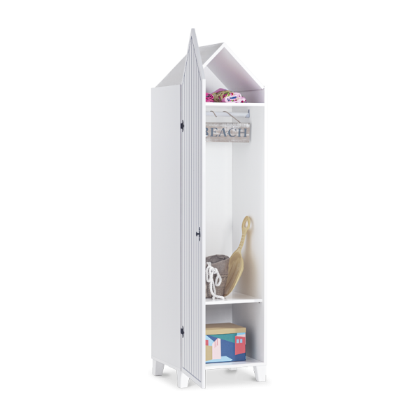 Еднокрилен гардероб ляв MIAMI - бял