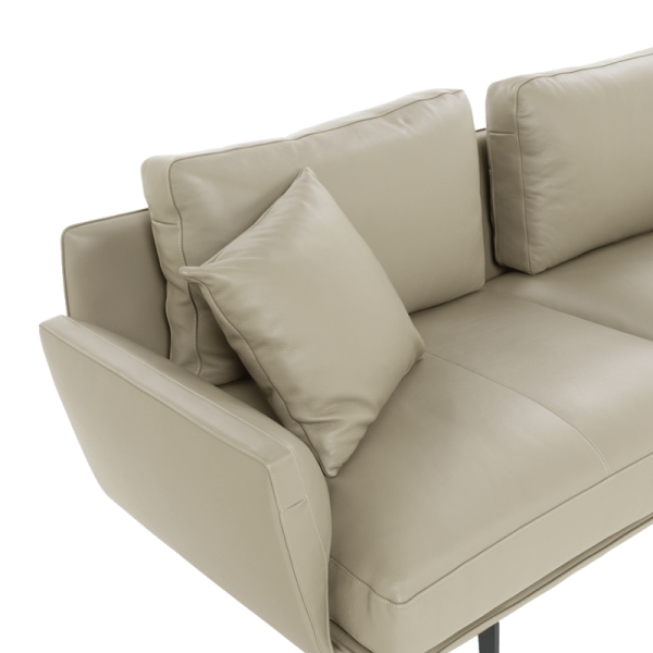 Кожен ъглов диван GRAM LUX - крем