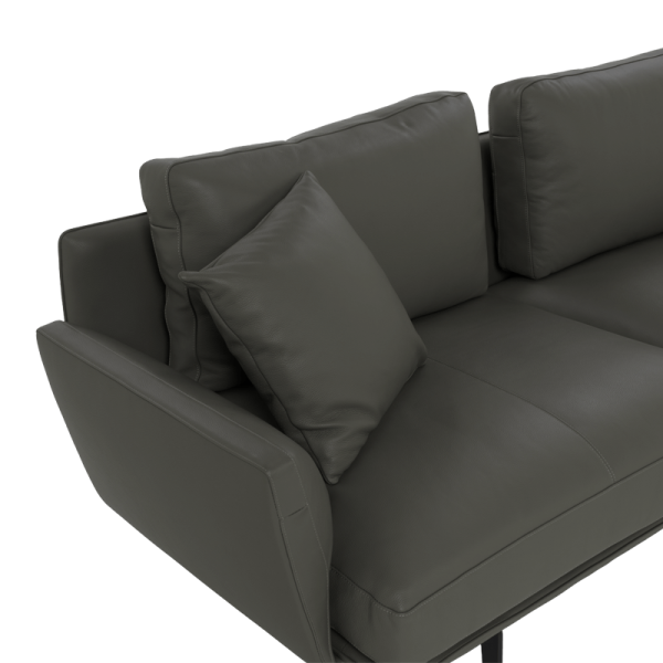 Кожен ъглов диван GRAM LUX - кафяв