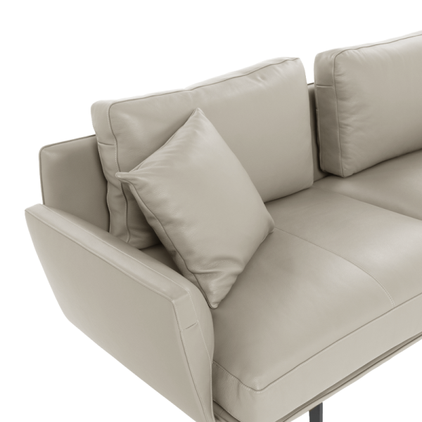 Кожен ъглов диван GRAM LUX - бежов