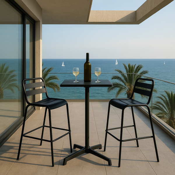 Сгъваема кетъринг бар маса LAFIA D60 - черна