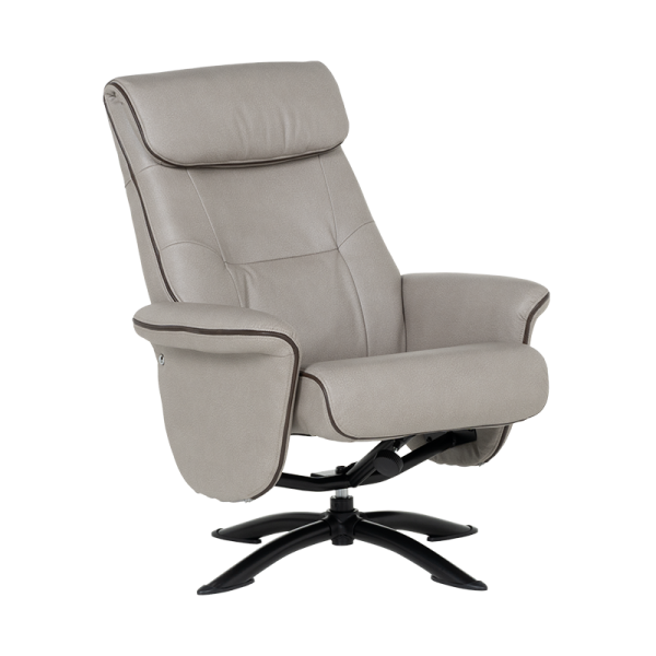 Кресло с табуретка EMA - светлосиво