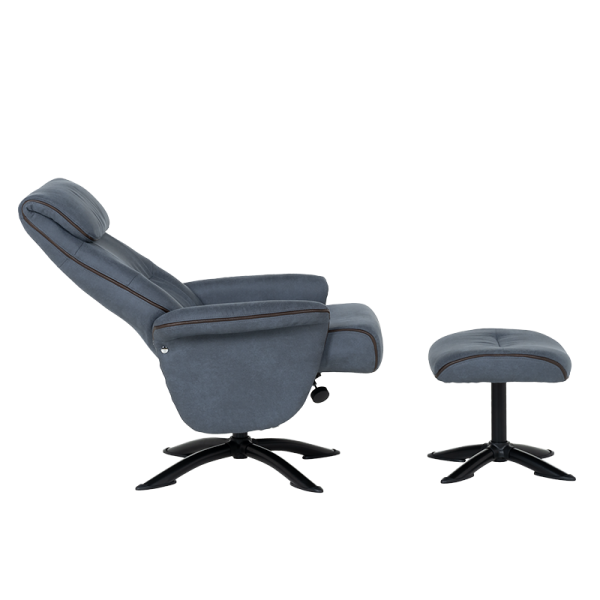 Кресло с табуретка EMA - синьо