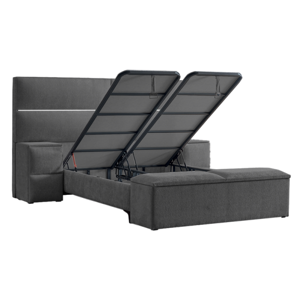 Тапицирана спалня с матрак PUZZLE 180 х 200 - сив 16