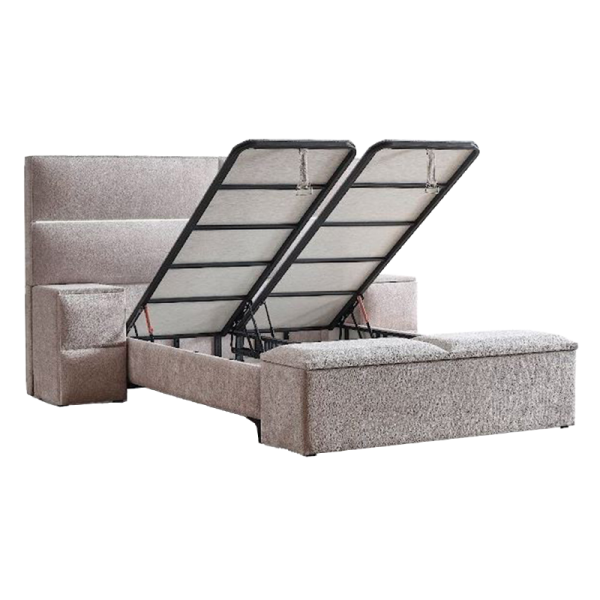 Тапицирана спалня с матрак PUZZLE 160 x 200 - крем 01