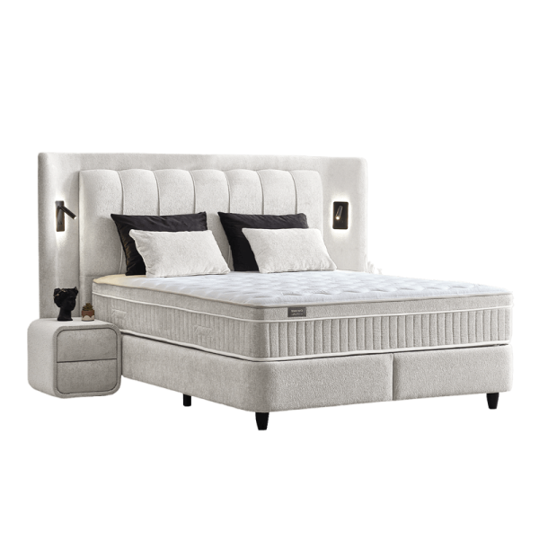 Тапицирана спалня с матрак JULIE 160 x 200 - Перла SY