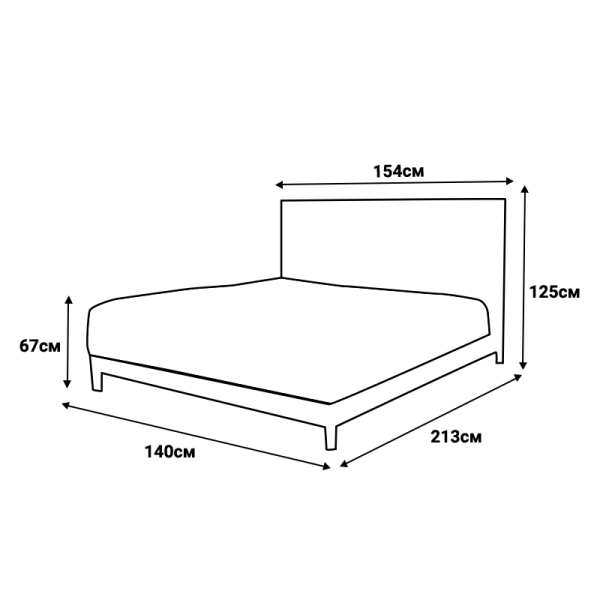 Тапицирана спалня с матрак COTTON 140 x 200 - графит 501