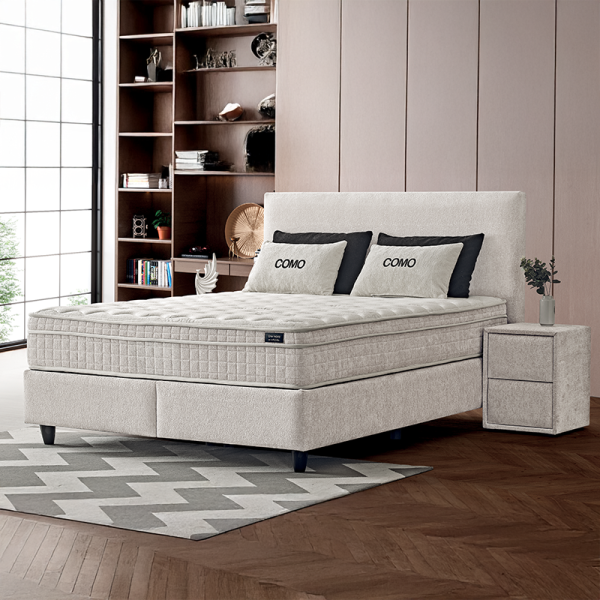 Тапицирана спалня с матрак COMO 160 x 200 - крем AN