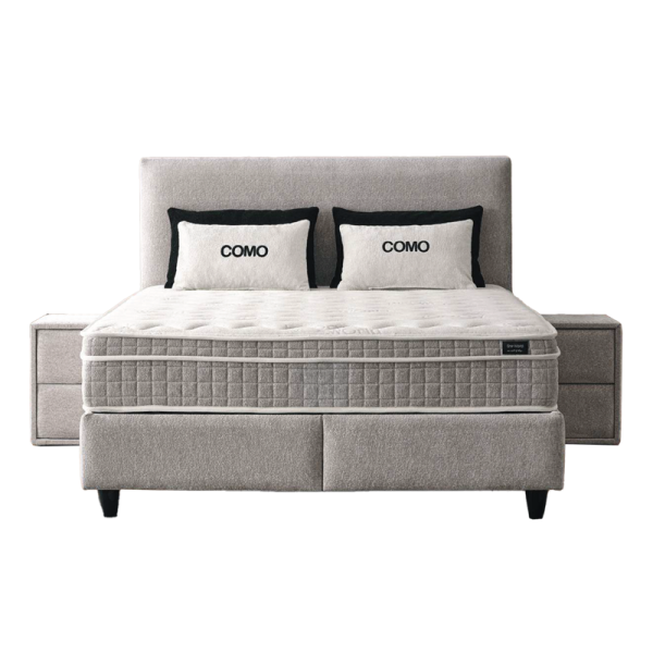 Тапицирана спалня с матрак COMO 160 x 200 - сребърен AN