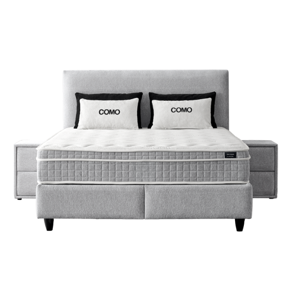 Тапицирана спалня с матрак COMO 160 x 200 - сребърен AN